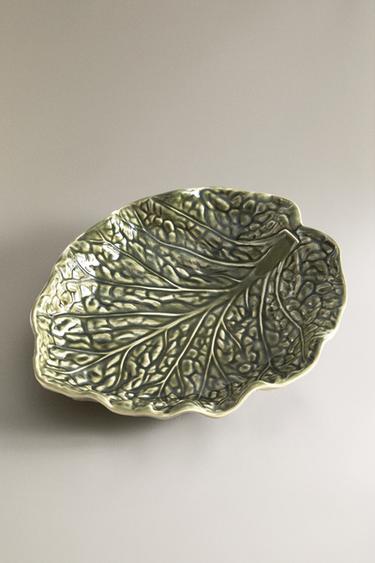 CABBAGE STONEWARE SERVING DISH - Green by Zara - Image 1
