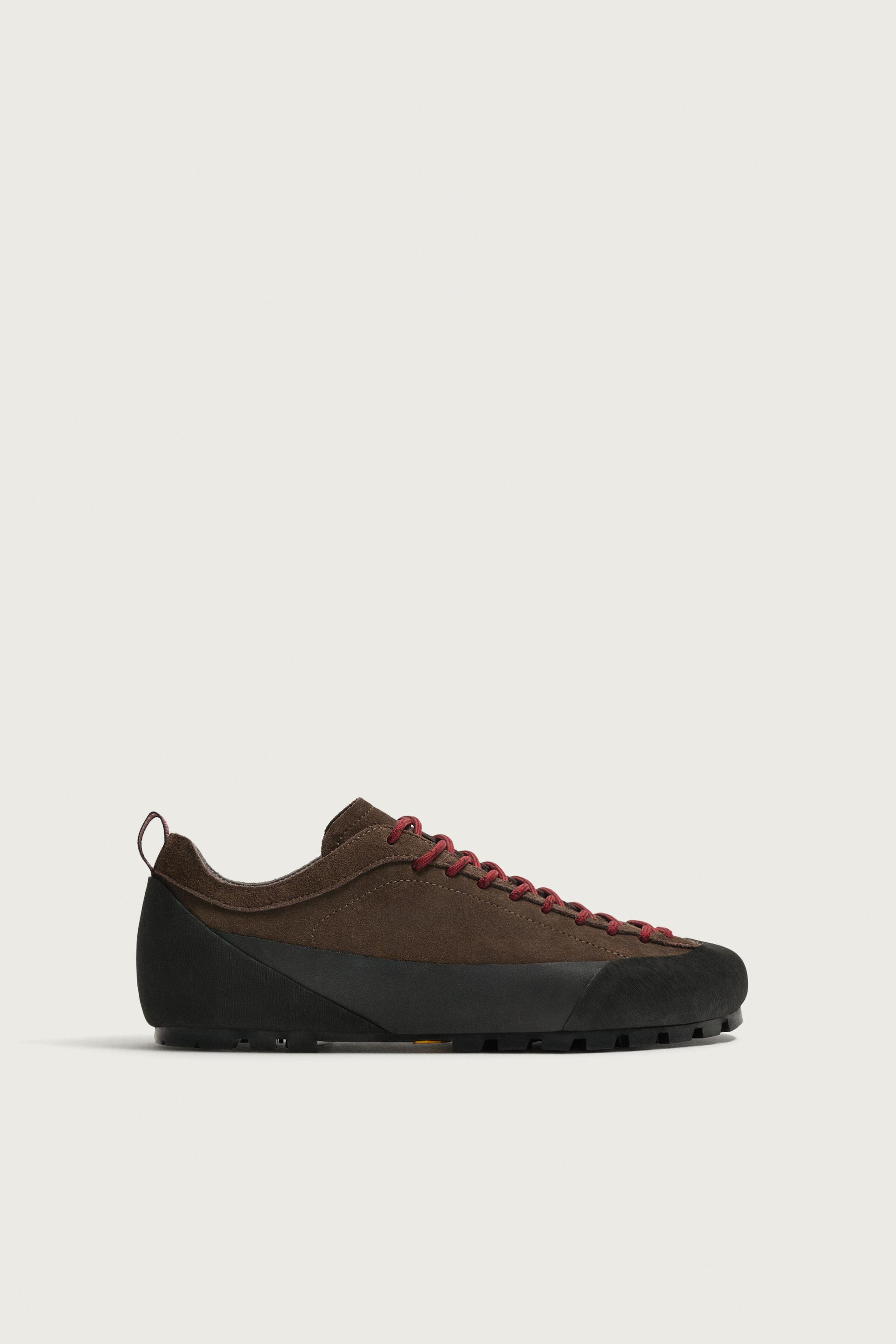 AARON LEVINE X ZARA LEATHER SNEAKERS — Brown