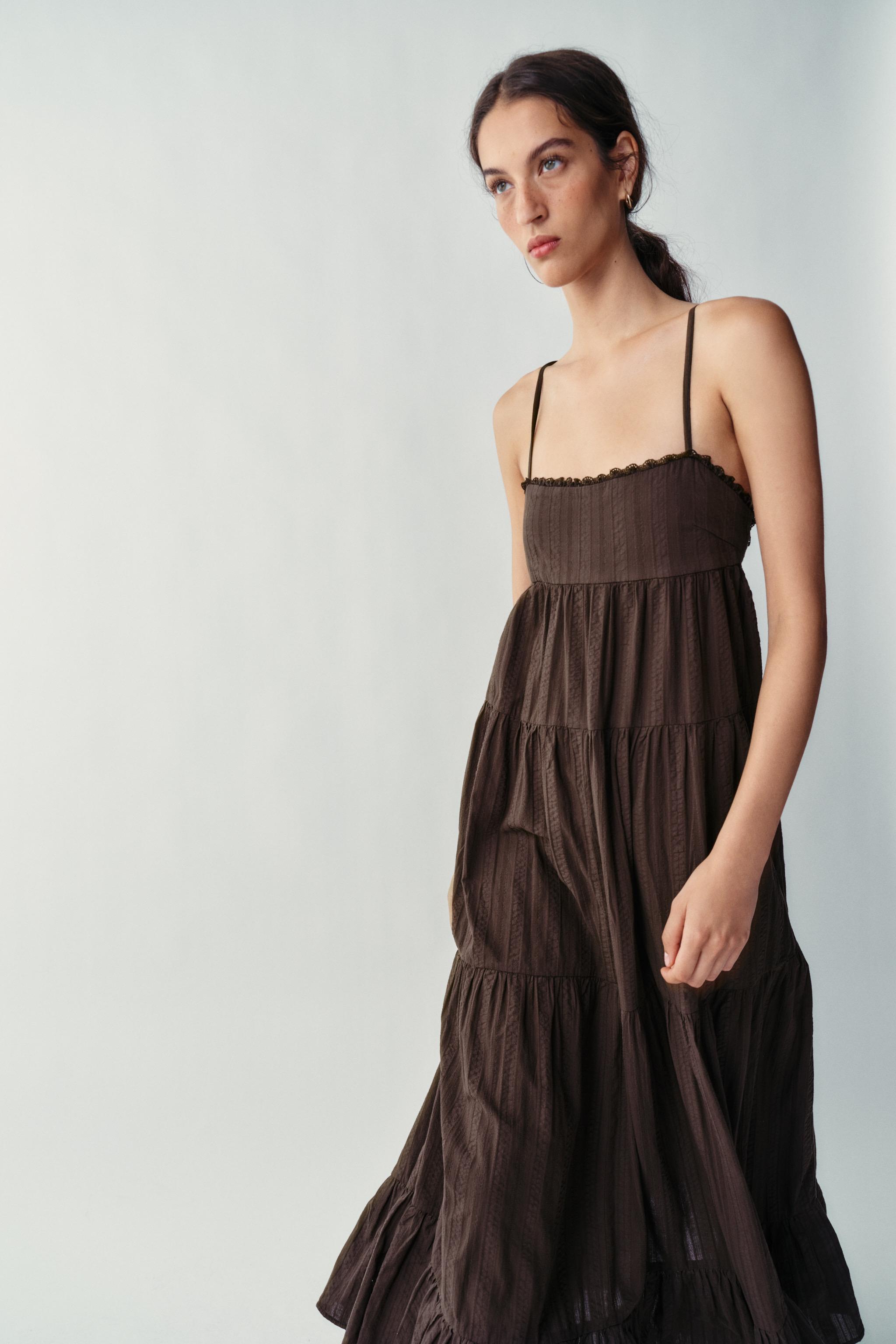 Женские платья Zara PANELLED LONG DRESS — фото 5