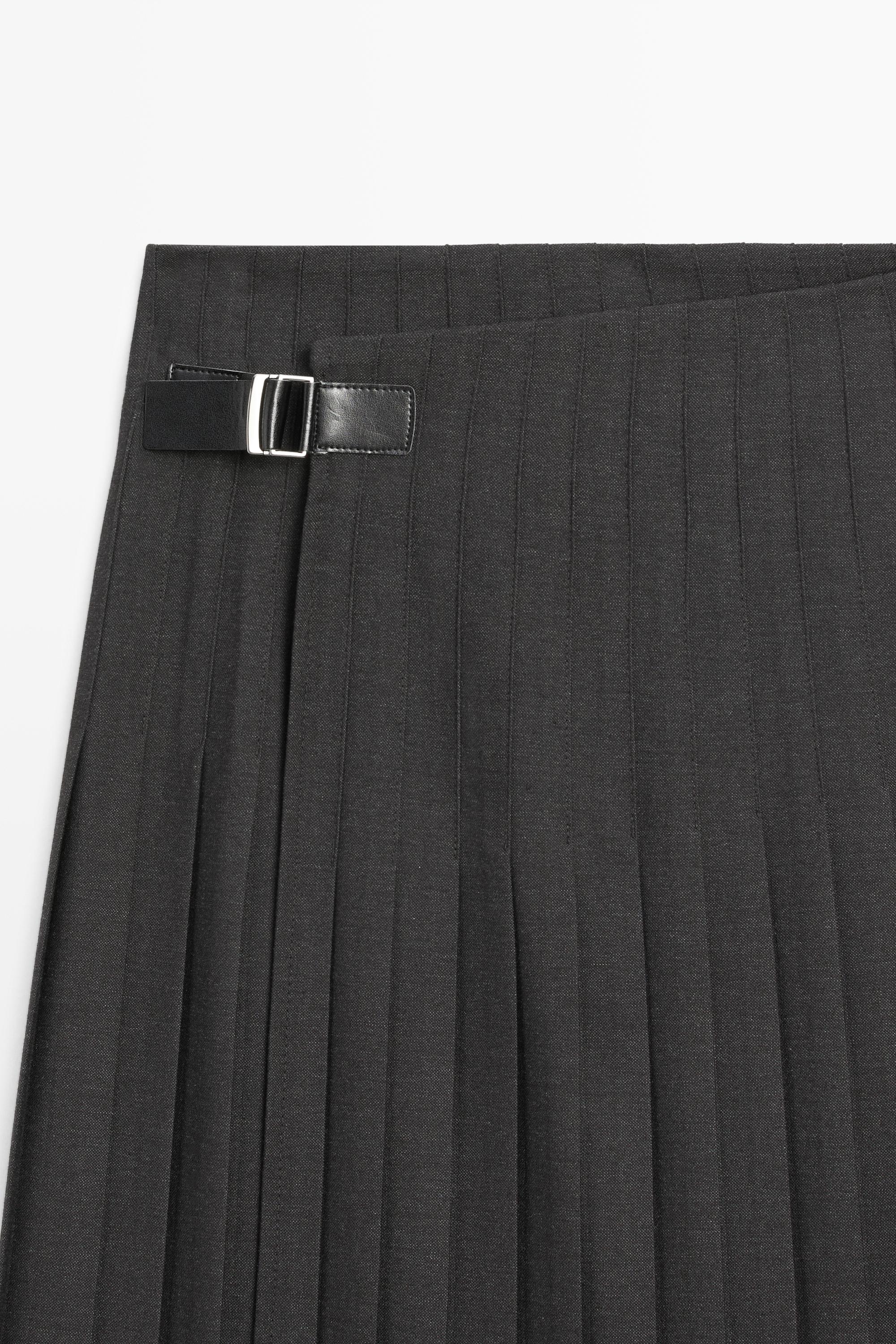 Jupe midi plissée applique