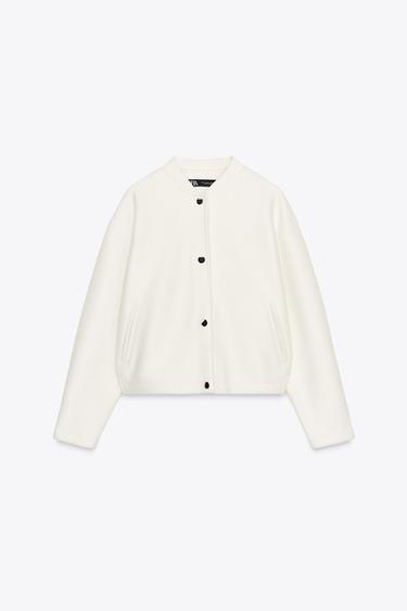SOFT BOMBER JACKET WITH GOLDEN BUTTONS - Ecru by Zara