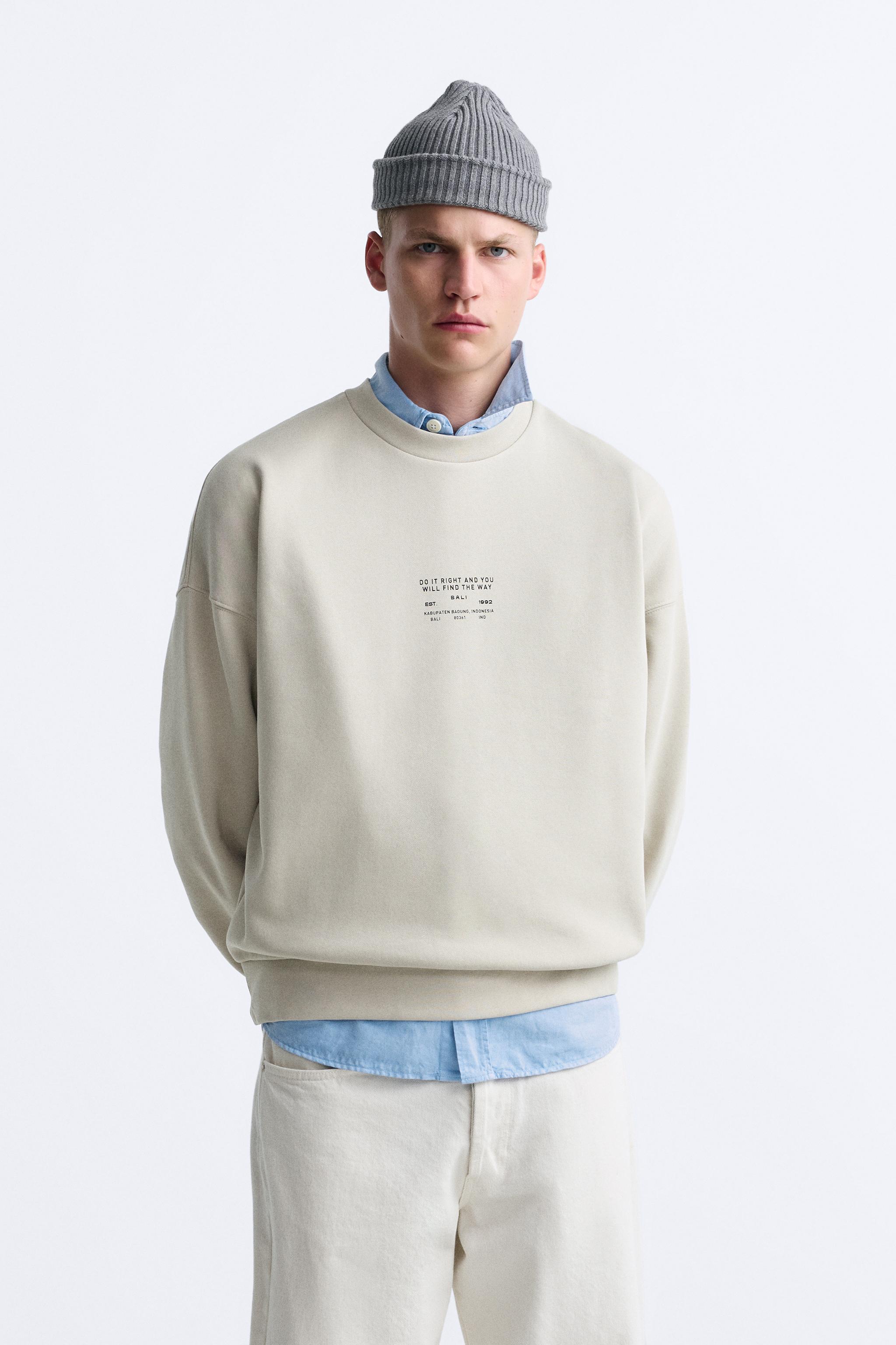 Zara slogan best sale print sweatshirt