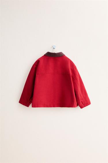Zara ZARA TIMELESS - CANVAS JACKET WITH CONTRAST COLLAR - Red
