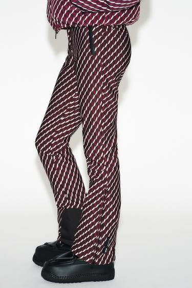 PANTALON FLARE DÉPERLANT COUPE-VENT TECHNOLOGIE RECCO® COLLECTION SKI - bordeaux/écru de Zara - Image 3