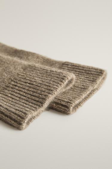 CASHMERE MITTENS — Brown / Taupe 2