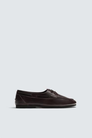 AARON LEVINE X ZARA LEATHER DECK SHOES - Brown by Zara