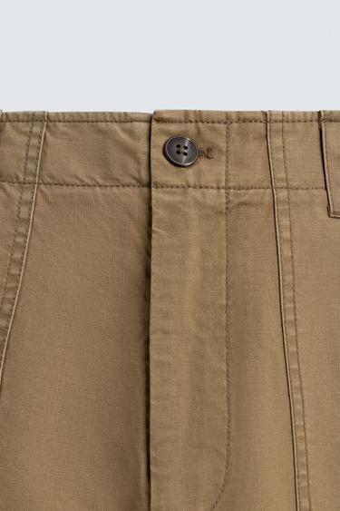 PANTALON STRAIGHT FIT DÉLAVÉ - Marron clair de Zara - Image 7