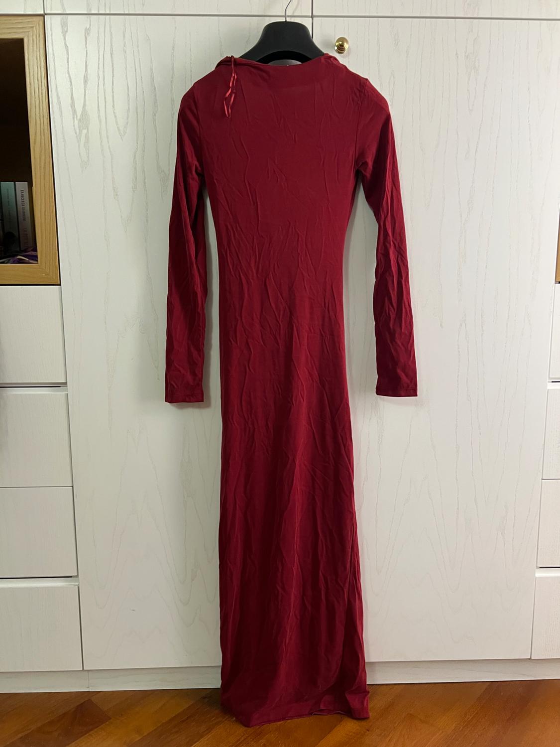 DRAPED NECKLINE MIDI DRESS - Image 7