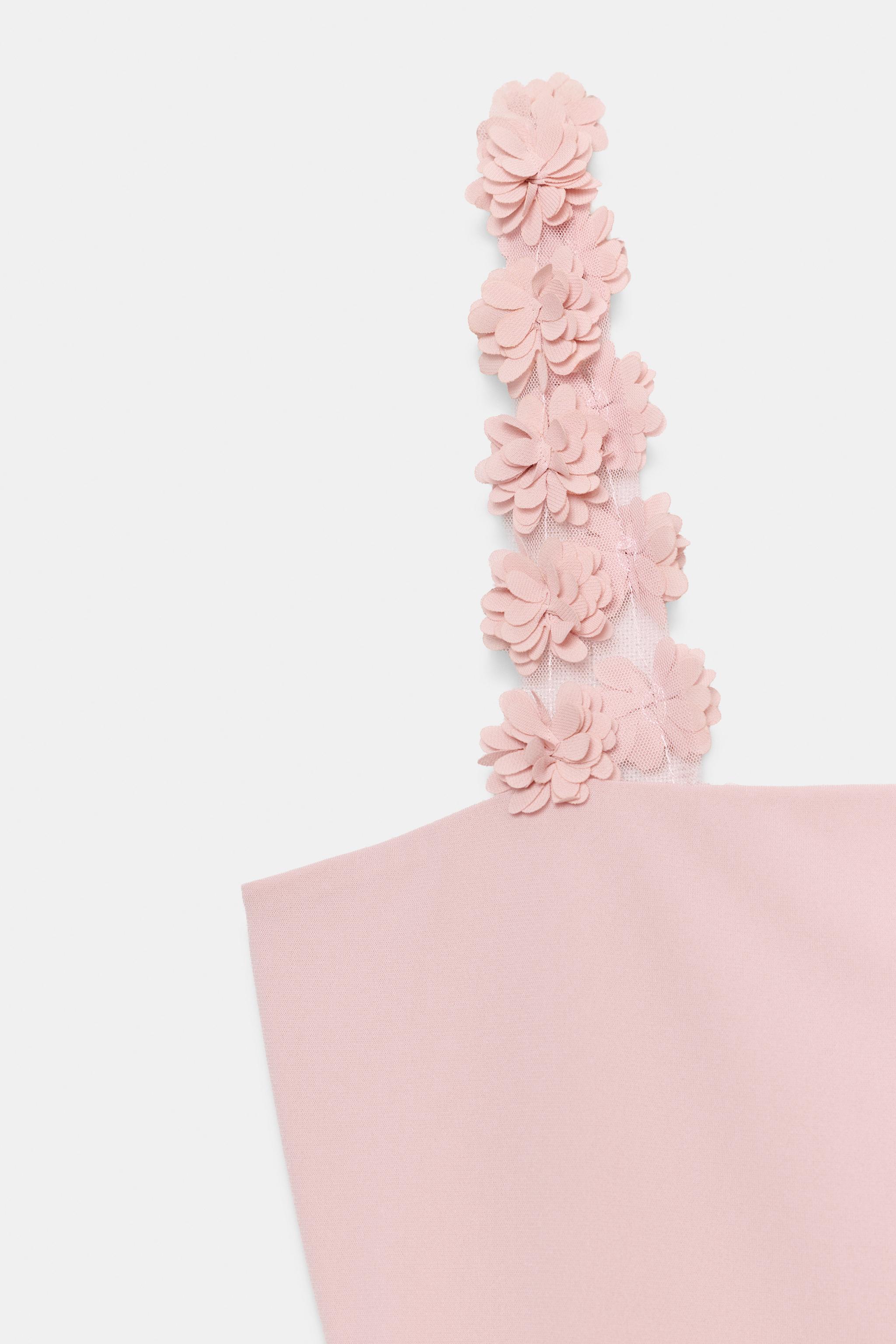 Zara ÇİÇEK DETAYLI ASKILI TOP görsel 7