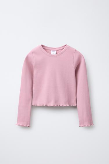 CAMISETA RIB - Rosa de Zara
