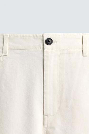 STRAIGHT-LEG CHINO TROUSERS - White by Zara - Image 7