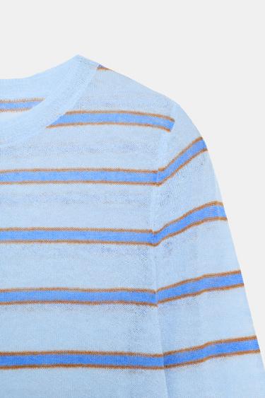 STRIPED WOOL JUMPER - Light blue by Zara - Image 4