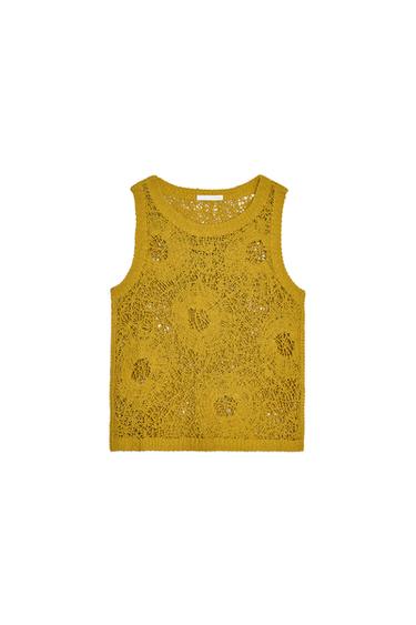 SLEEVELESS CROCHET TOP