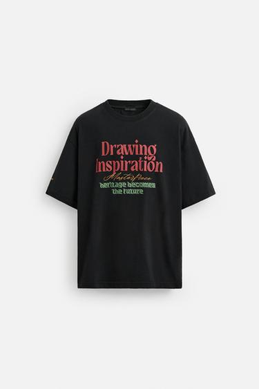 WASHED PRINT T-SHIRT - Dark anthracite by Zara - Image 6