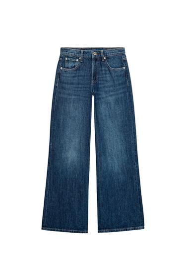 ZW COLLECTION LOW-RISE WIDE-LEG JEANS - Blue by Zara