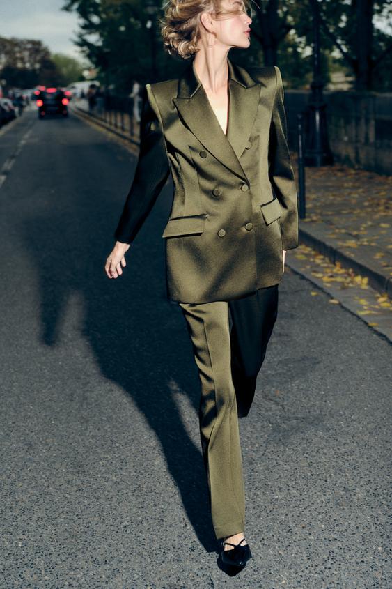 Lana Mayra Satin Blazer Jolly Green