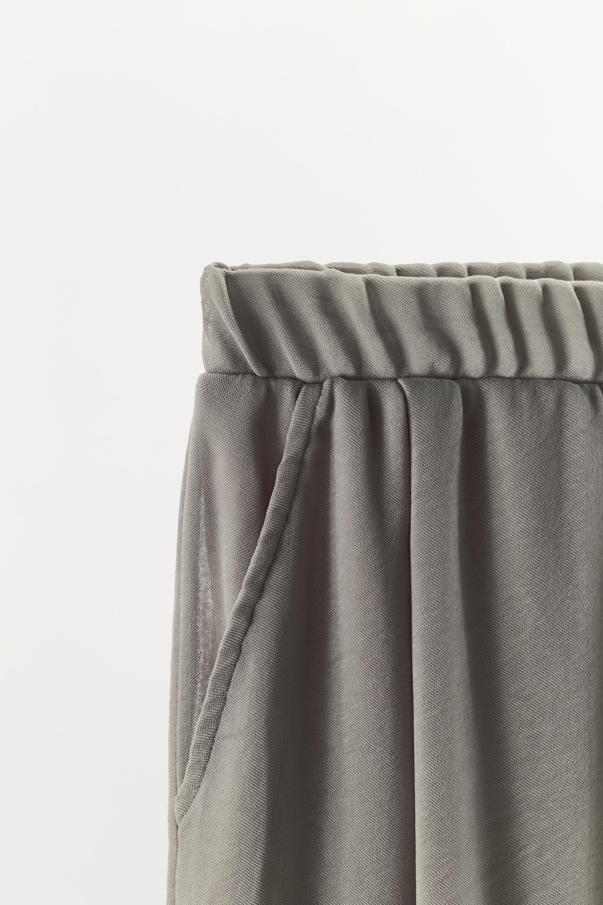 Женские брюки Zara SEMI-SHEER PALAZZO PANTS — фото 8