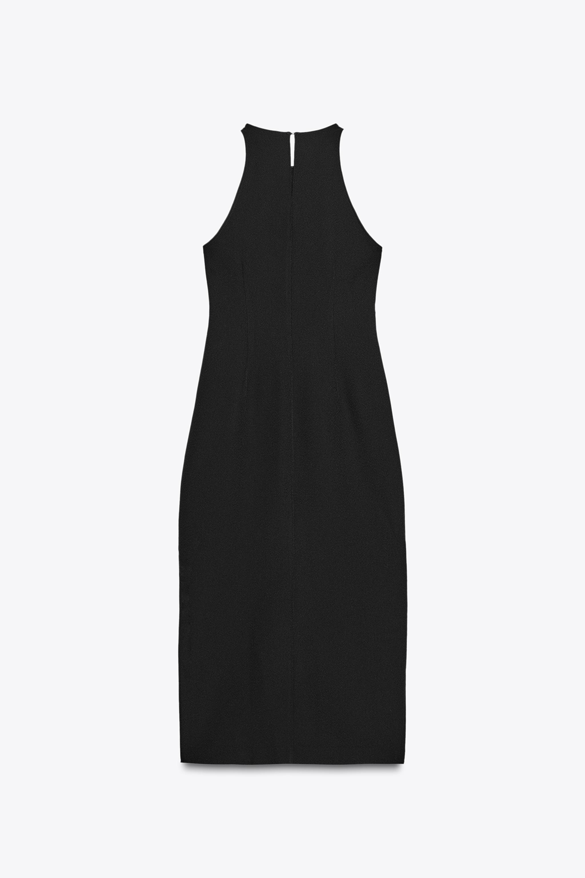 ROBE MIDI EN CRÊPE À BOUTON DORÉ