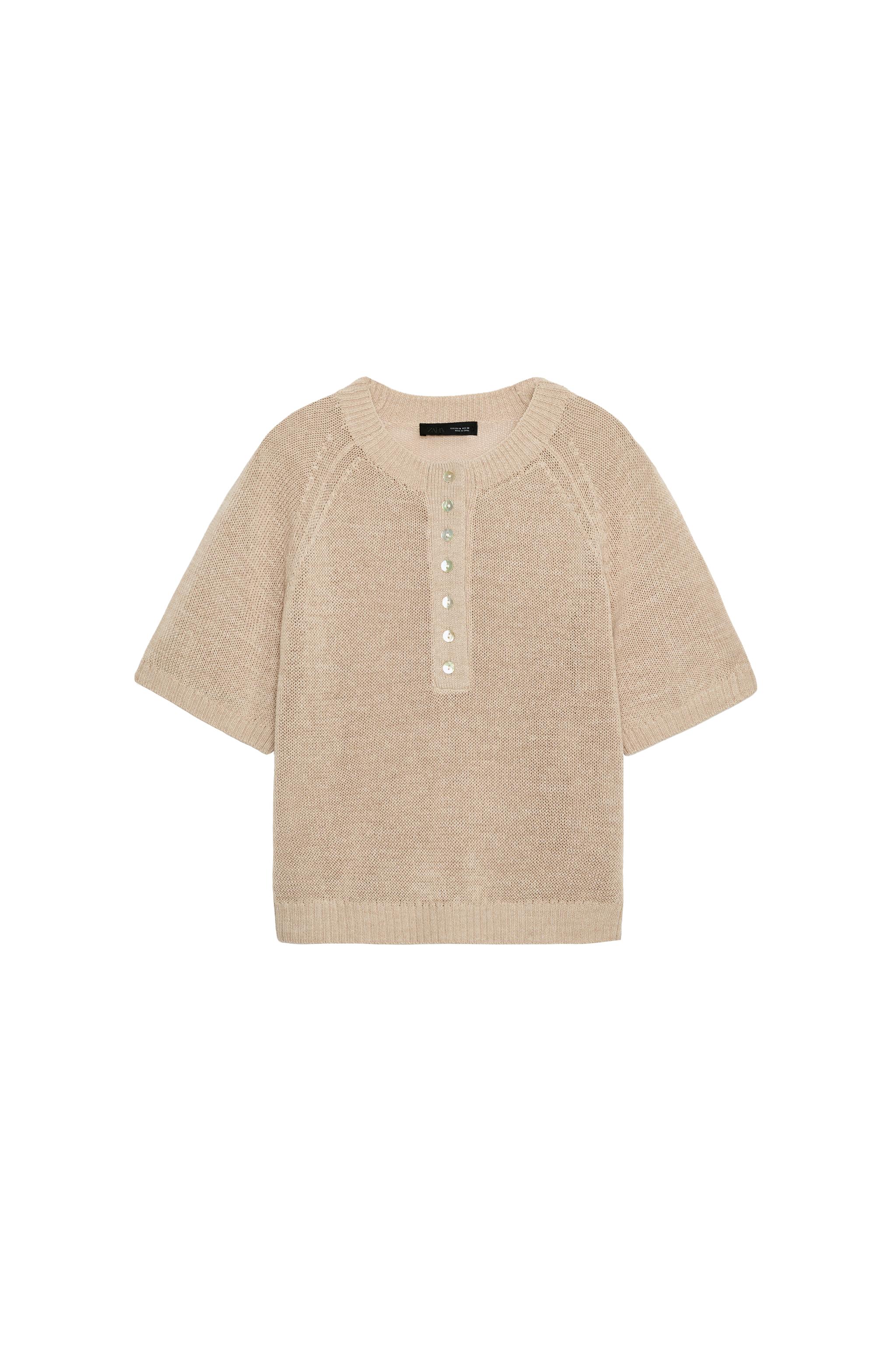 zara — PULLOVER IN MAGLIA MANICHE CORTE BOTTONI