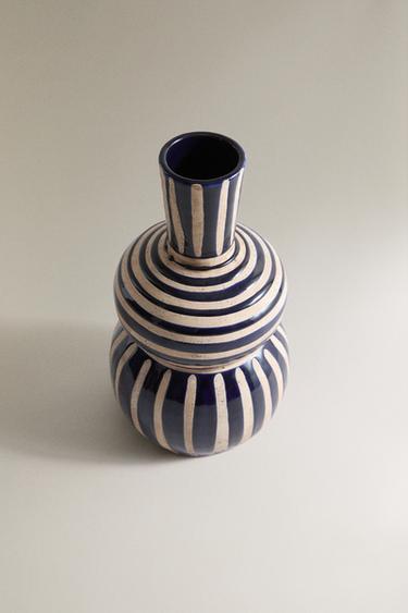 DECORATIVE HULU-SHAPED CERAMIC VASE - MIDNIGHT BLUE by Zara - Image 1