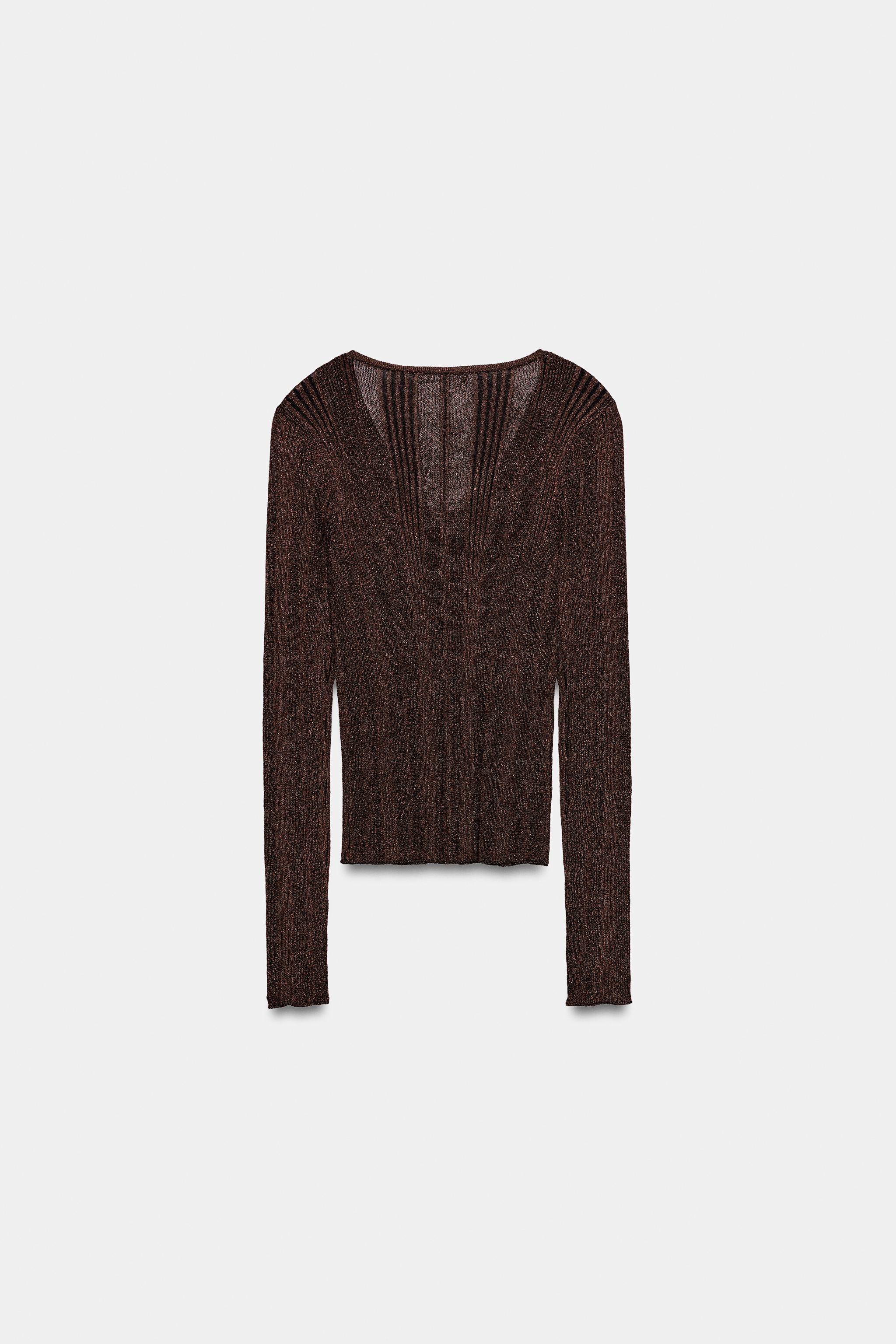 Женские кардиганы Zara METALLIC YARN CARDIGAN — фото 7