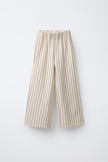 STRIPED CULOTTES - Ecru by Zara - Image 0