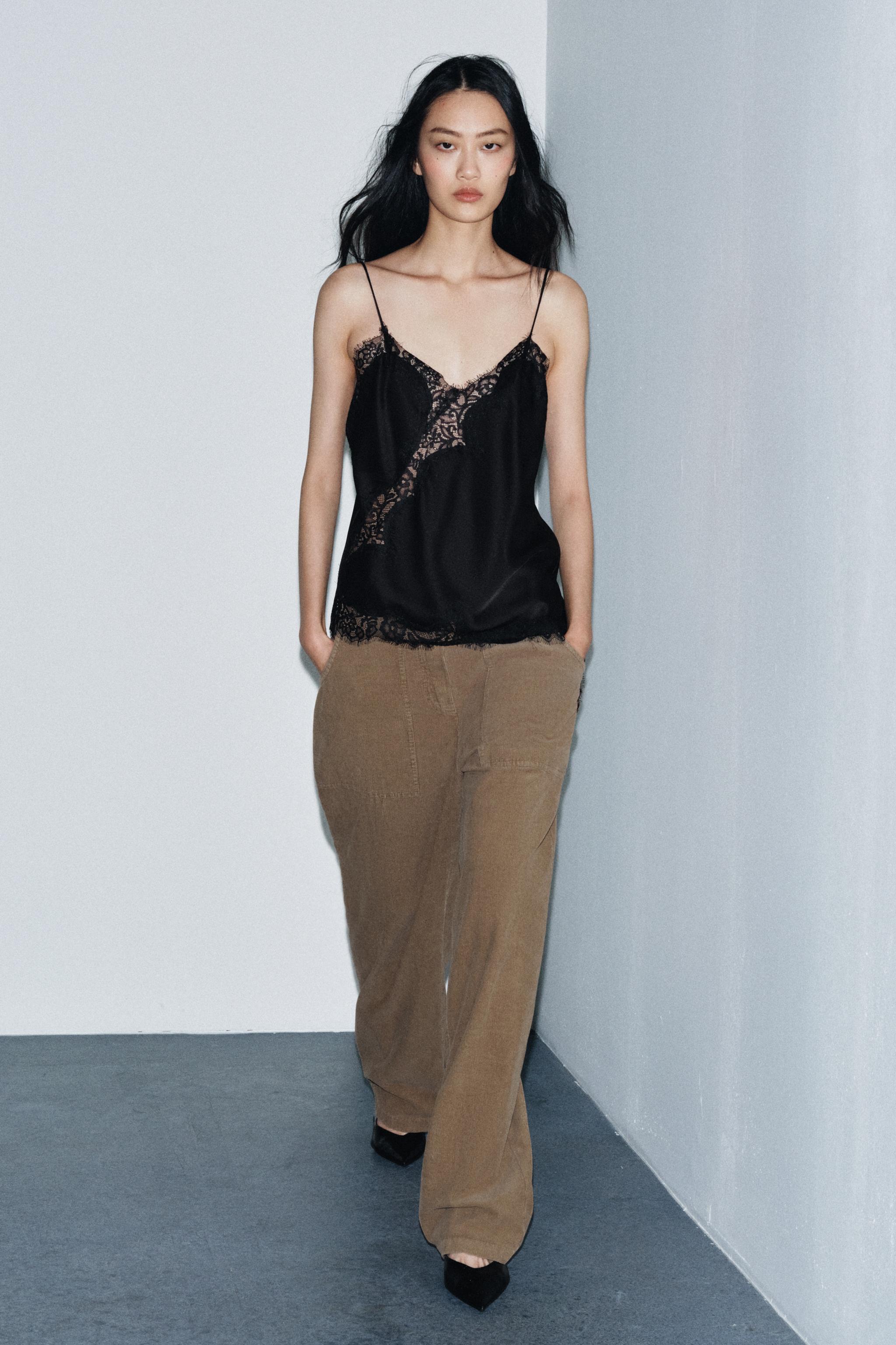 PANTALON DROIT EN VELOURS CÔTELÉ AVEC POCHES ZW COLLECTION