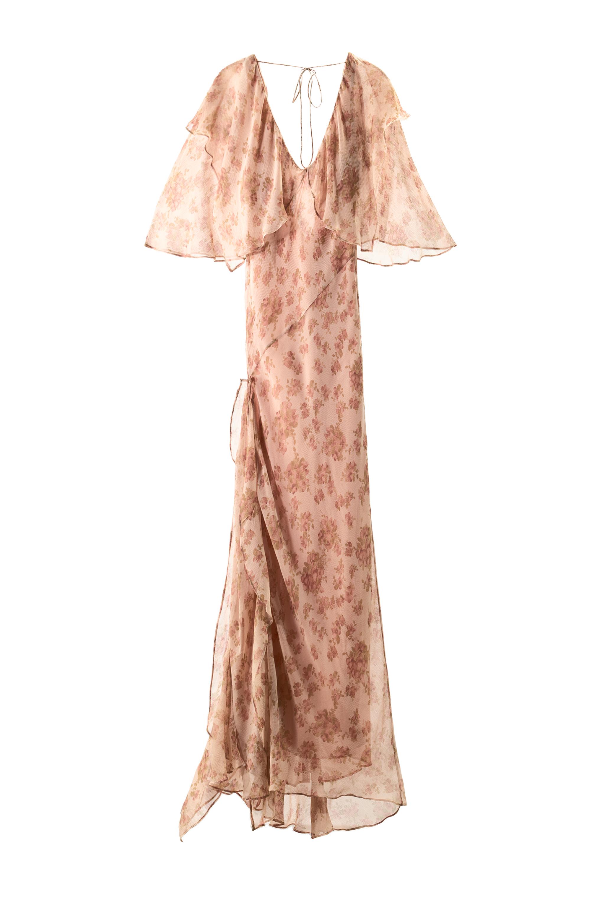 VESTIDO VOLANTES ESTAMPADO FLORES