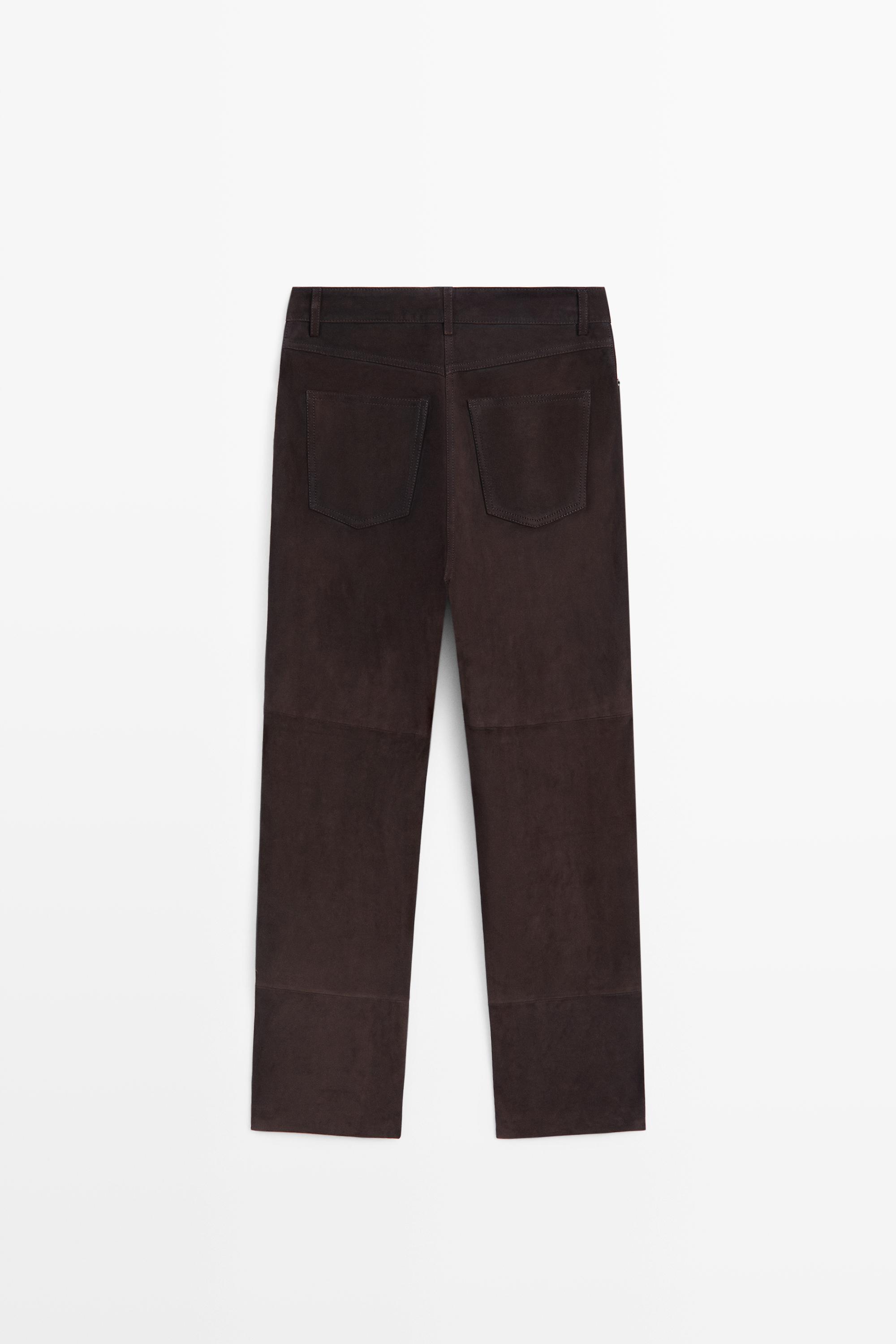 Pantalon en cuir daim