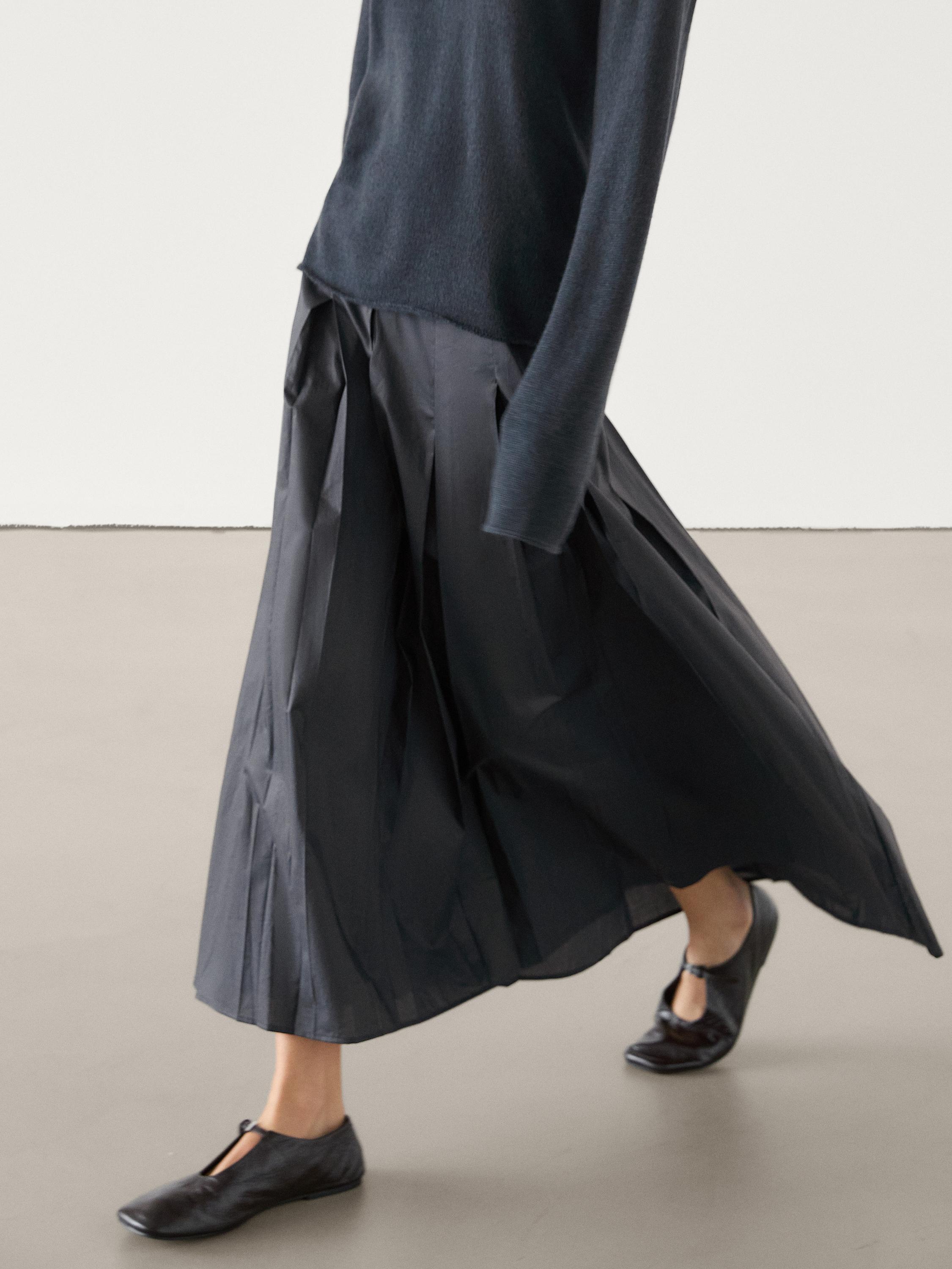 Blue pleated skirt zara hotsell