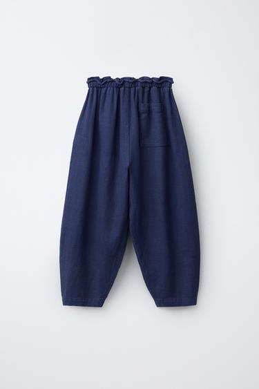 SAROUEL TROUSERS WITH RAMIE - Blue by Zara - Image 1