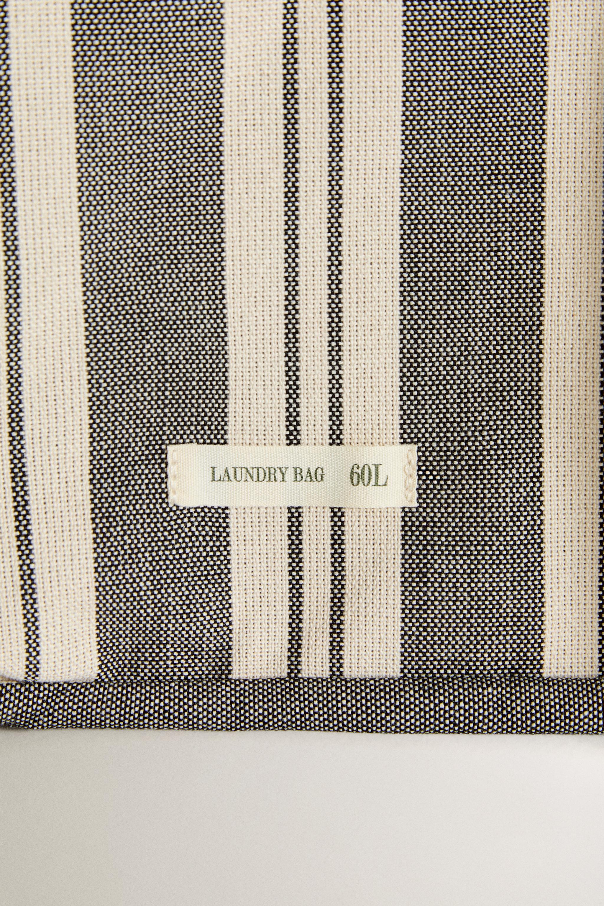 SAC À LINGE EN COTON À RAYURES