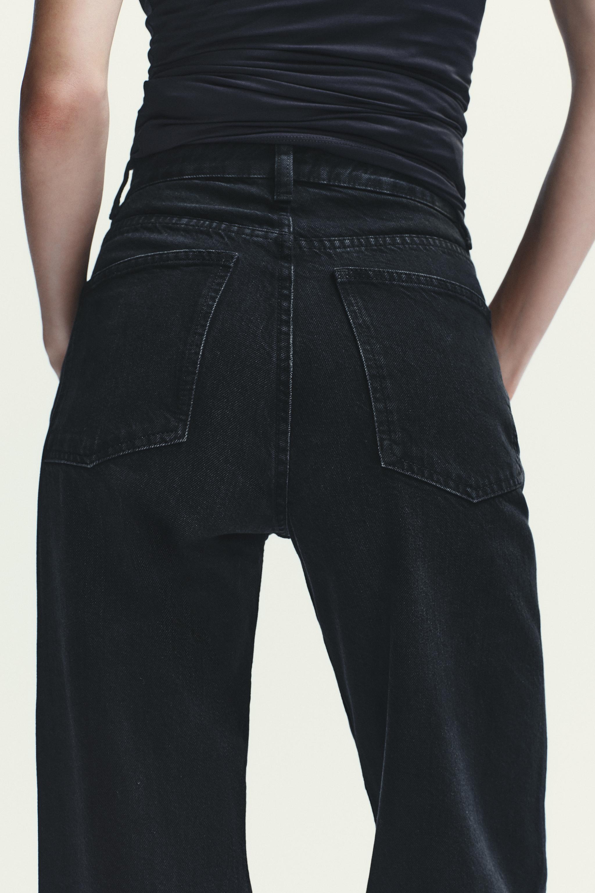 TRF HIGH RISE WIDE LEG JEANS - Black | ZARA United States