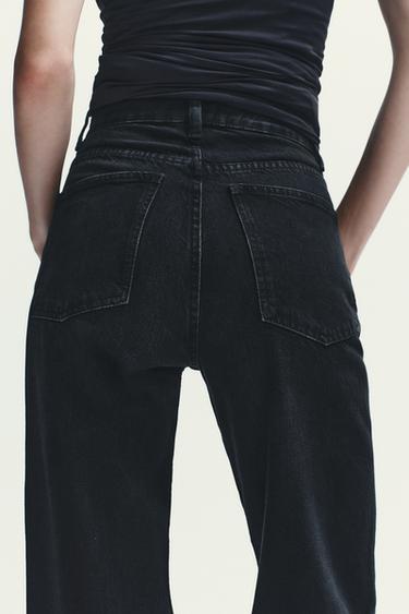 TRF HIGH-WAIST WIDE-LEG JEANS - Black by Zara - Image 5