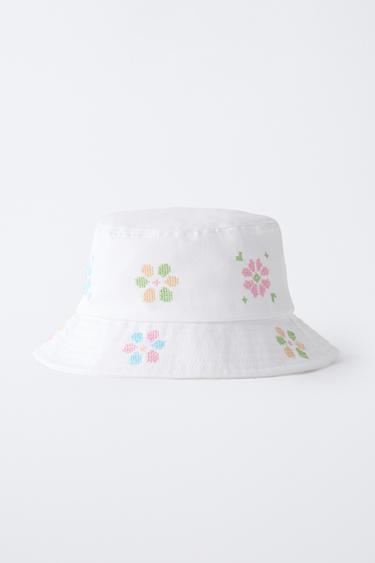 CHAPEAU SEAU BRODERIES POINT DE CROIX - Écru de Zara - Image 3