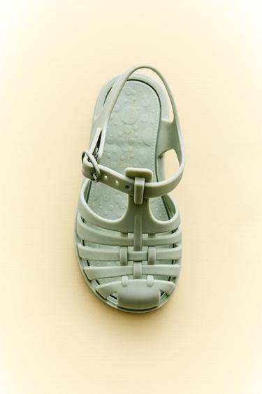 RIEMCHENSANDALEN GUMMIERT SCHNALLE - Grün von Zara - Bild 0