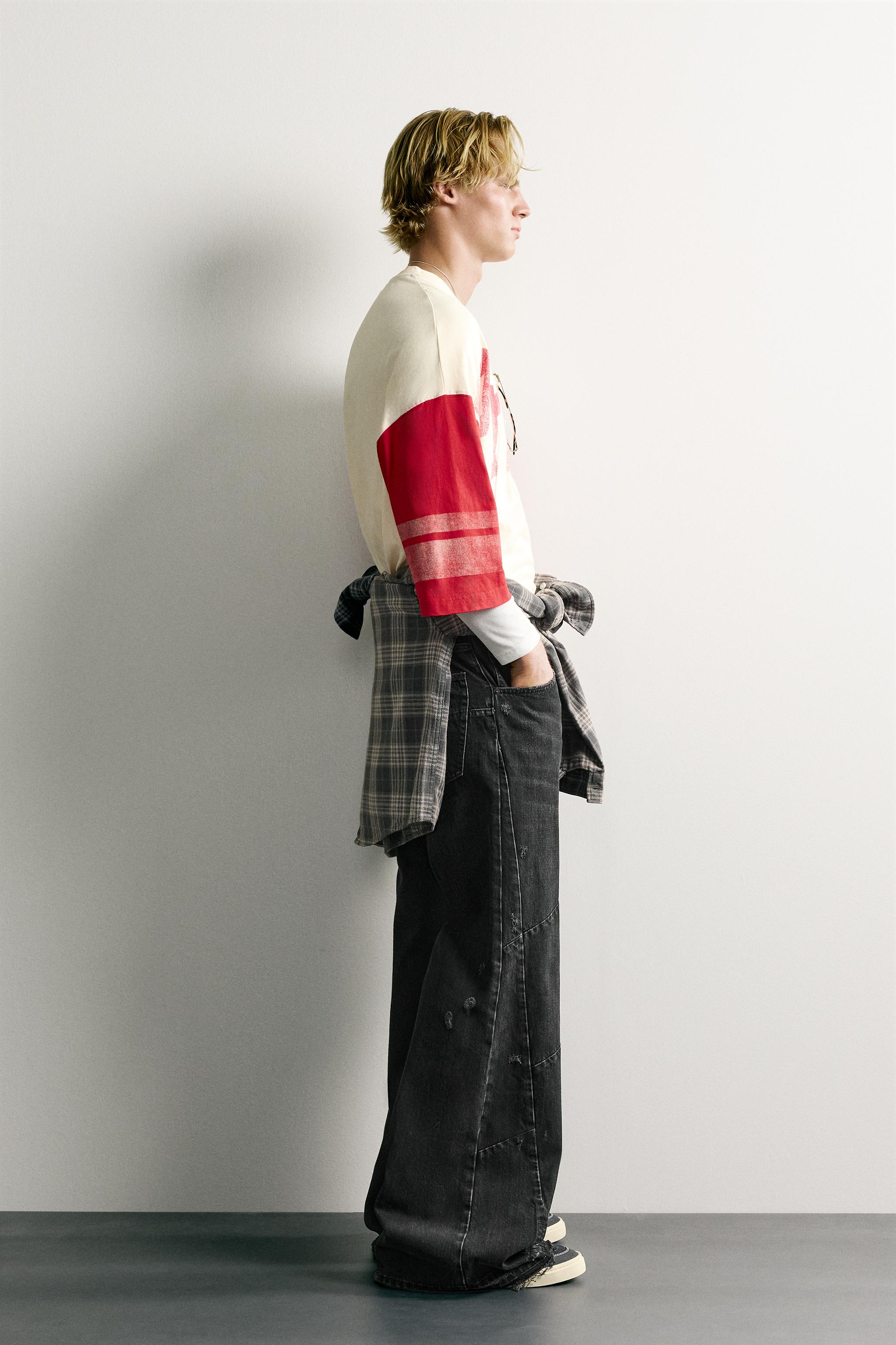 Мужские джинсы Zara SEAMED FLARE FIT JEANS — фото 4