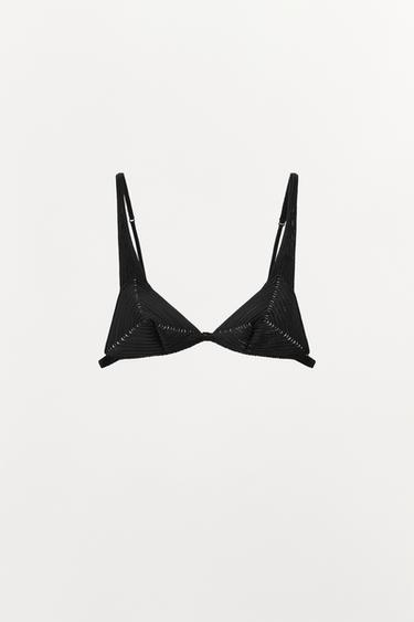 STRUCTURED TRIANGLE BRALETTE - Black by Zara