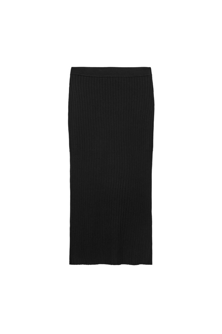 RIBBED KNIT MIDI SKIRT