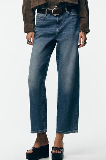 Zara Z1975 MID-RISE STRAIGHT LOOSE JEANS - Blue