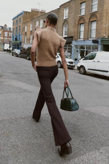TOP AVEC LAINE ET VOLANTS - Camel clair de Zara - Image 4