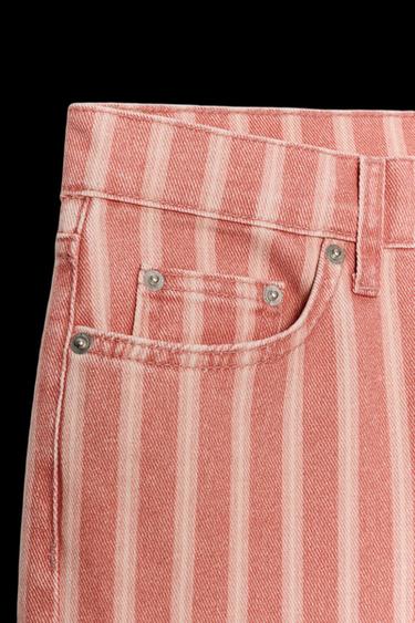 JEANS ZW COLLECTION SLIM TIRO MEDIO RAYAS - Coral de Zara