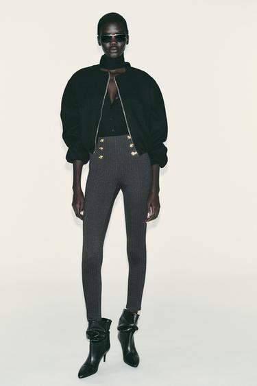 LEGGINGS CON BOTTONI - Grigio Antracite di Zara