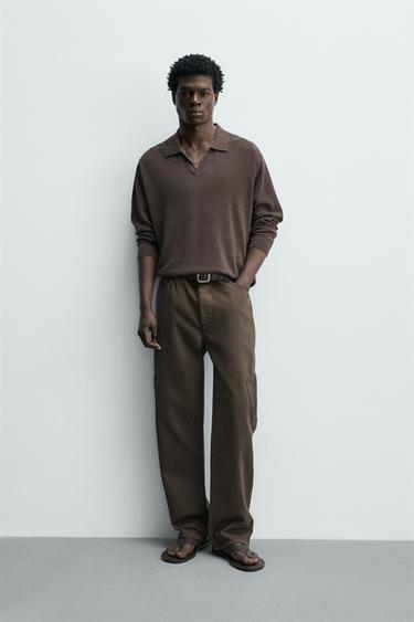 PANTALÓN CARGO STRAIGHT FIT - Marrón de Zara