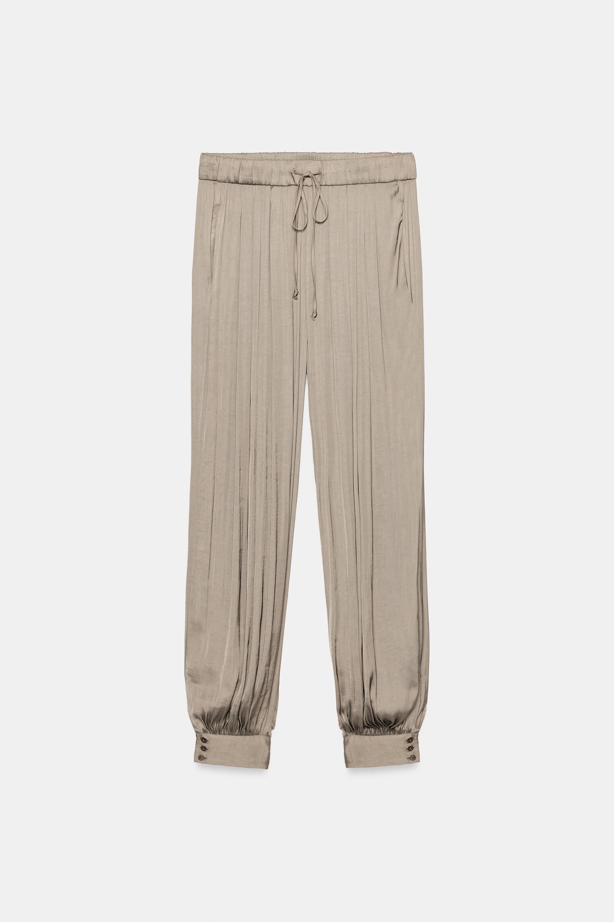 Женские брюки Zara ZW COLLECTION SATIN BALLOON PANTS — фото 7