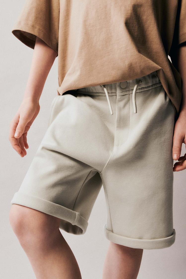 Straight Linen-Blend Jogger Shorts for Boys (At Knee)