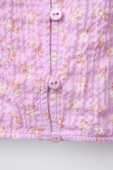 FLORAL TEXTURED SHIRT - Pink by Zara - Image 3