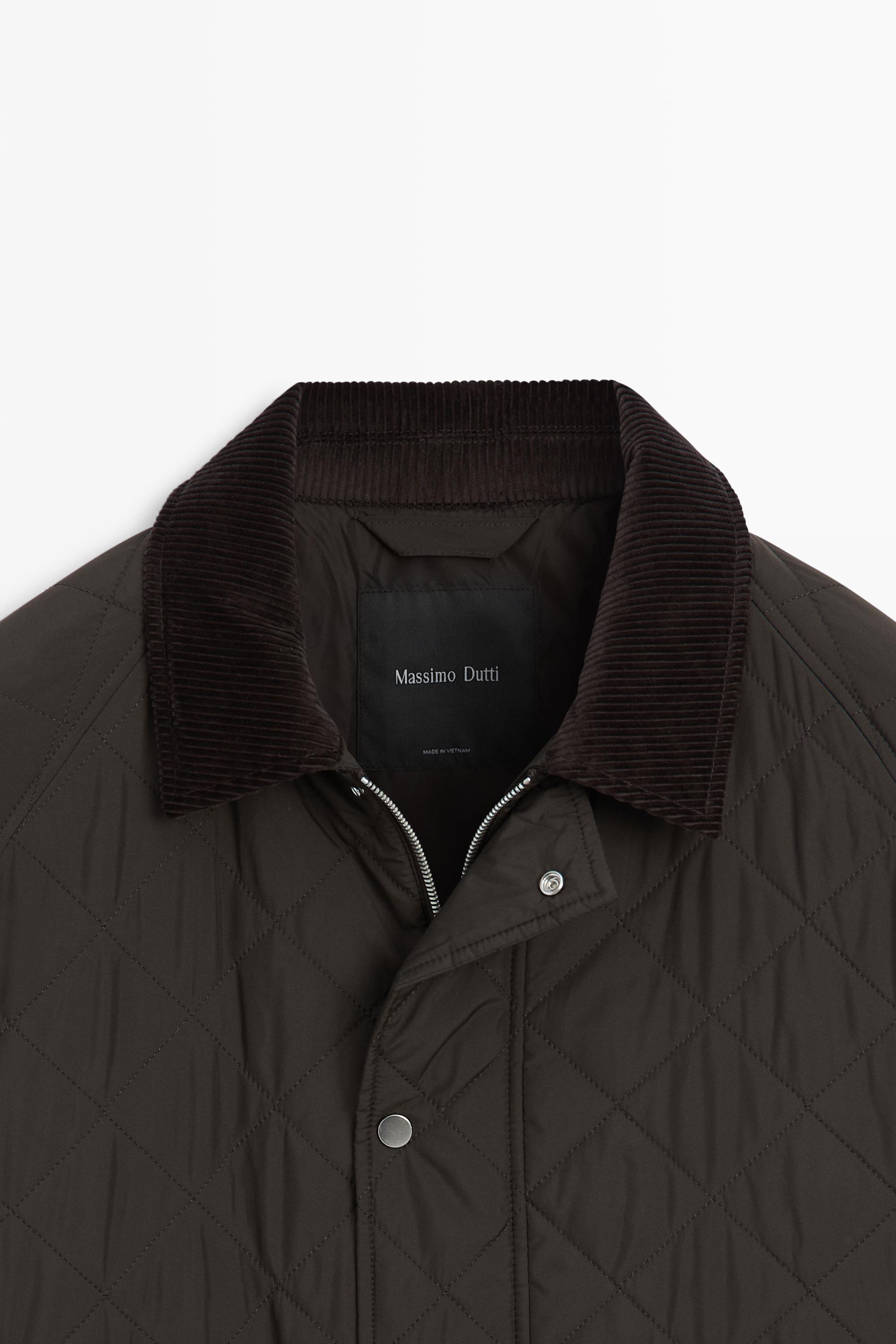 Veste matelassée col velours côtelé