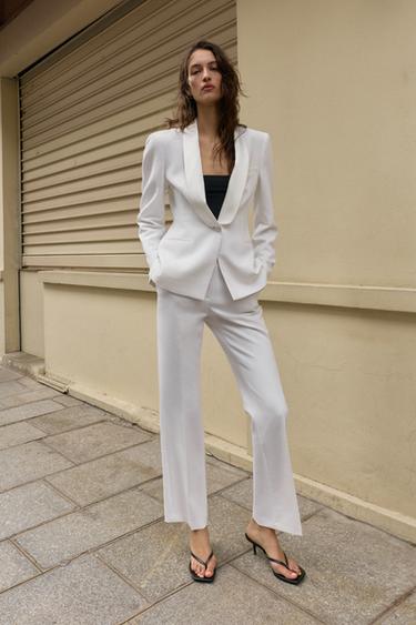 PANTALON DE SMOKING - Blanc cassé de Zara