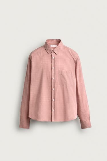 Zara RELAXED FIT POCKET SHIRT - Chalk pink